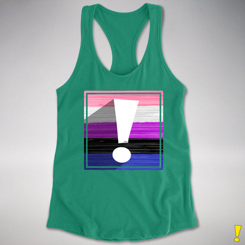Genderfluid Pride Flag Exclamation Point Racerback Tank